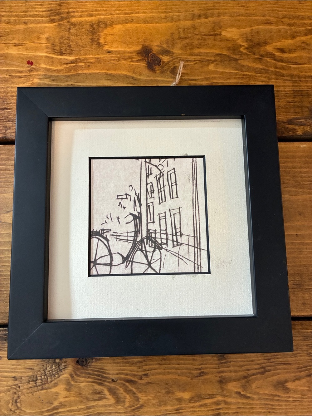 Mark Raven Amsterdam Art "Fiets" Framed Print
